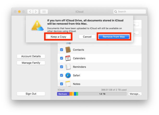 Cómo deshabilitar iCloud Drive en Mac