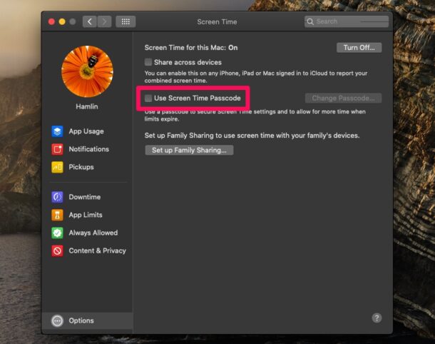 Cómo configurar el código de acceso de tiempo de pantalla en Mac