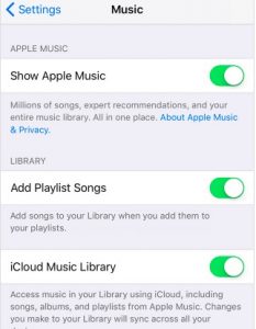 Biblioteca de música de iCloud 