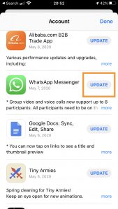 Actualización de WhatsApp
