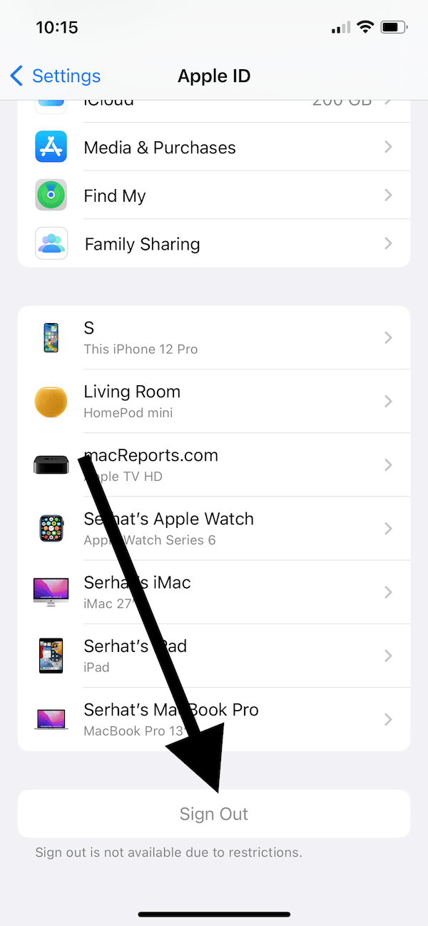 Cerrar sesión en iCloud