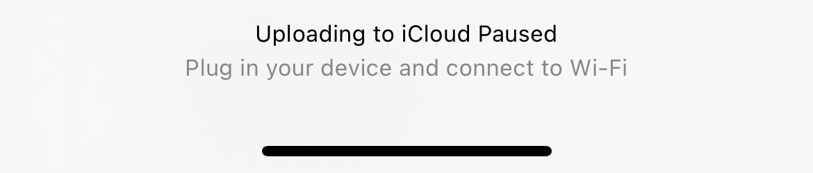 cargando el mensaje de iCloud