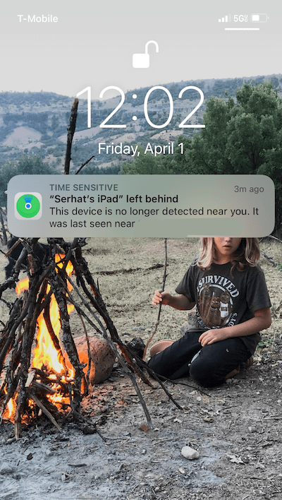 iPad dejó una notificación en el iPhone