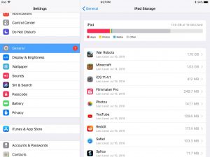 Almacenamiento de iPad