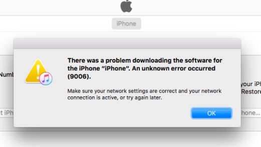 error 9006 itunes